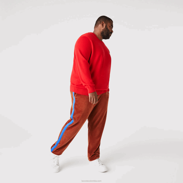 hombres Lacoste 6F241104 marrón 3pb pantalones de chándal con banda lateral en contraste