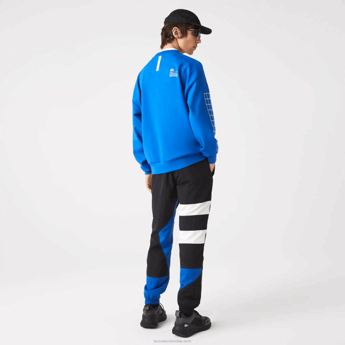 hombres Lacoste 6F241105 negro azul blanco se1 pantalones de chándal repelentes al agua
