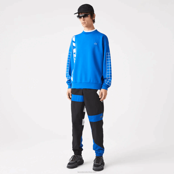 hombres Lacoste 6F241105 negro azul blanco se1 pantalones de chándal repelentes al agua