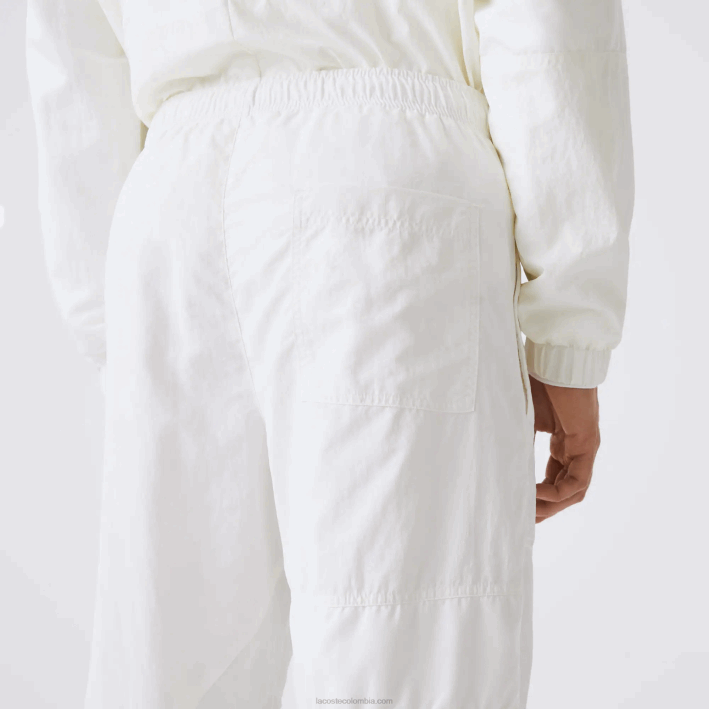 hombres Lacoste 6F241106 blanco b5l pantalones de chándal repelentes al agua