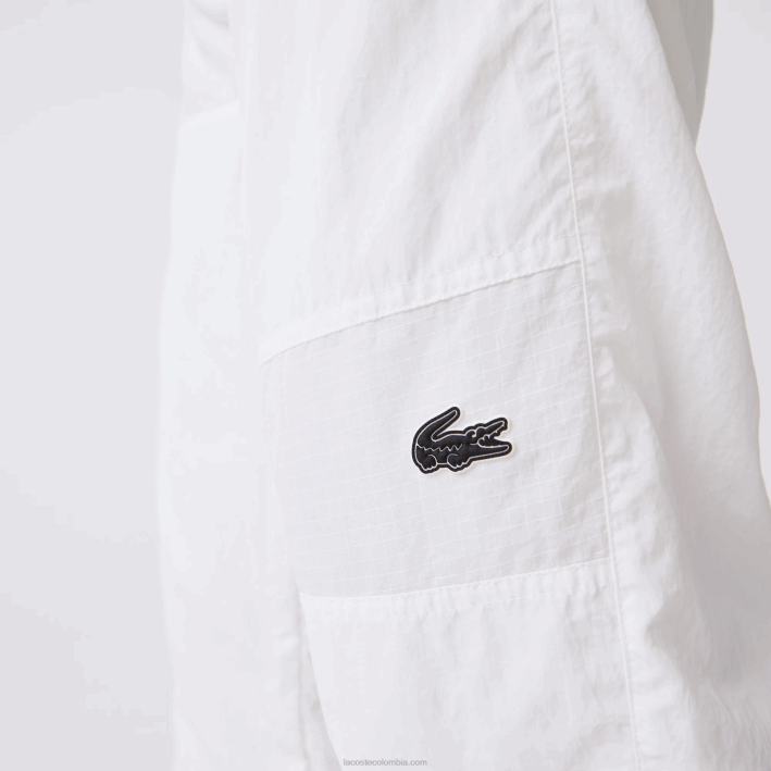 hombres Lacoste 6F241106 blanco b5l pantalones de chándal repelentes al agua
