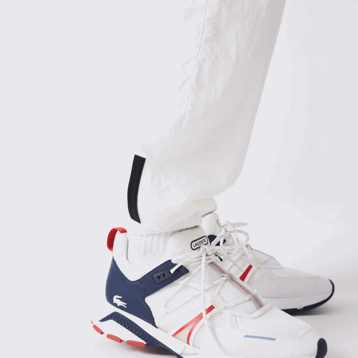 hombres Lacoste 6F241106 blanco b5l pantalones de chándal repelentes al agua