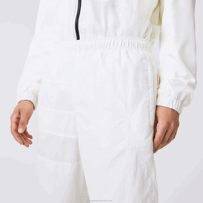 hombres Lacoste 6F241106 blanco b5l pantalones de chándal repelentes al agua