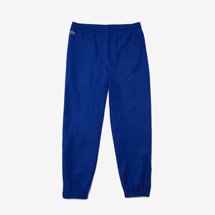 hombres Lacoste 6F241114 bdm azul pantalones de chándal sport tennis de tafetán con tejido de rombos
