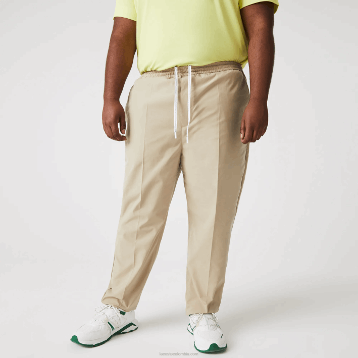 hombres Lacoste 6F241118 beige c5u pantalones de chándal resistentes al agua
