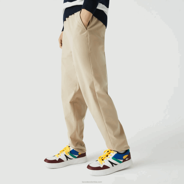 hombres Lacoste 6F241118 beige c5u pantalones de chándal resistentes al agua