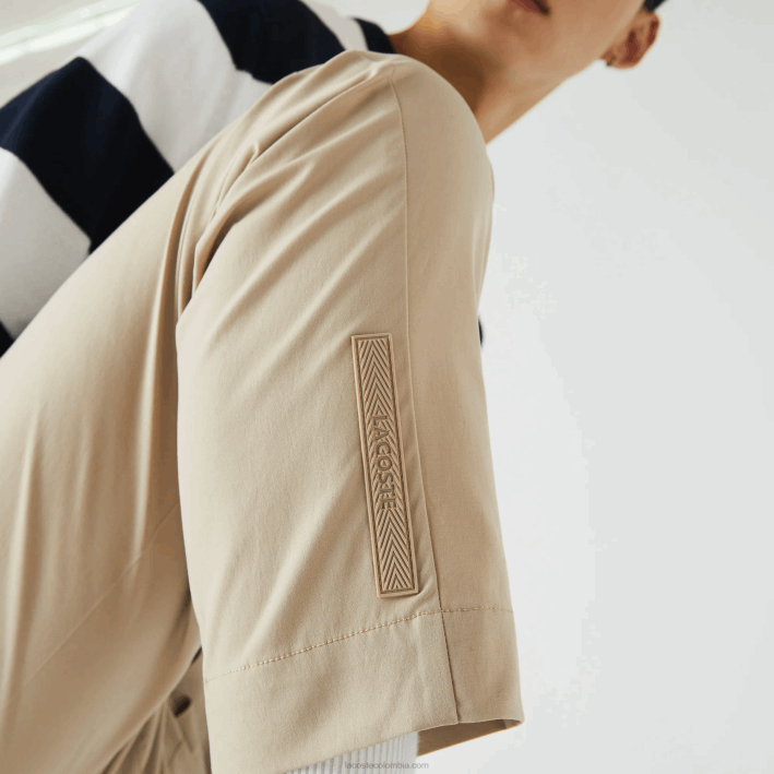 hombres Lacoste 6F241118 beige c5u pantalones de chándal resistentes al agua