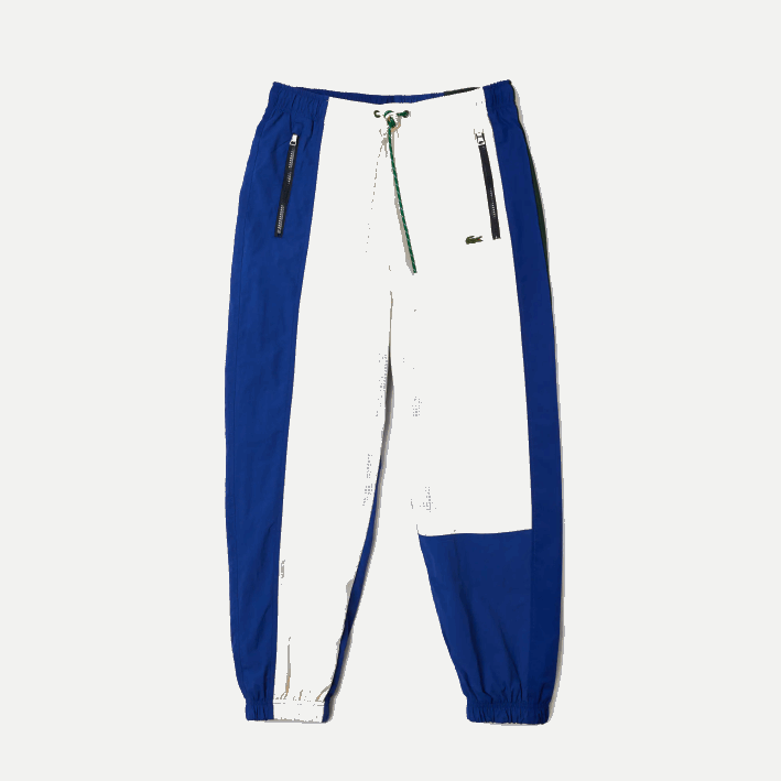 hombres Lacoste 6F241150 blanco azul verde x53 pantalones de chándal ligeros con bloques de colores vivos