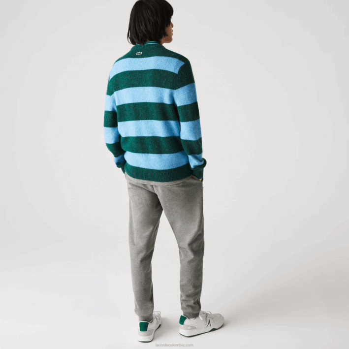 hombres Lacoste 6F241169 lomo gris 1vq pantalones de chándal de forro polar con insignia de banderines l