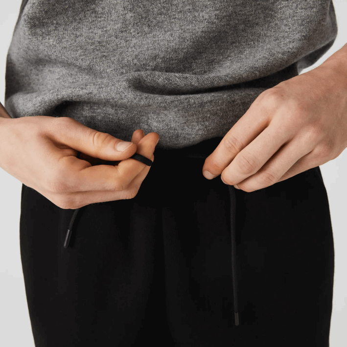 hombres Lacoste 6F241459 negro 031 pantalones de chándal con bandas estampadas