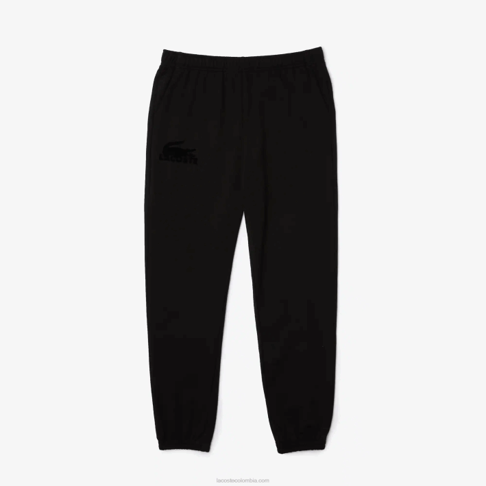 hombres Lacoste 6F241476 negro c31 joggers de felpa de algodón