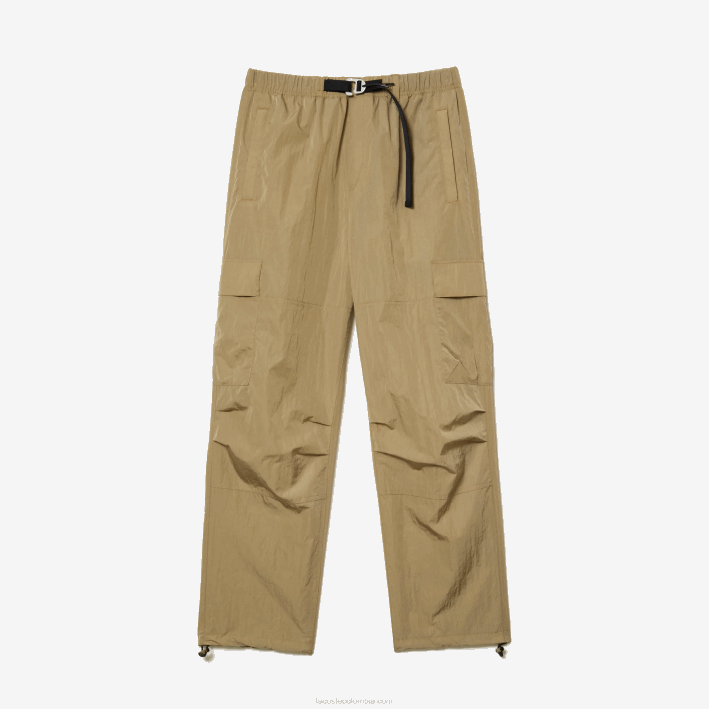 hombres Lacoste 6F2422 beige cb8 pantalones de chándal repelentes al agua de corte relajado