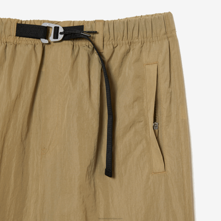 hombres Lacoste 6F2422 beige cb8 pantalones de chándal repelentes al agua de corte relajado