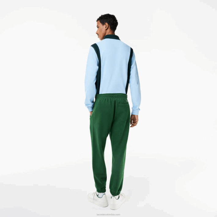 hombres Lacoste 6F24292 verde 132 pantalones de chándal de algodón orgánico