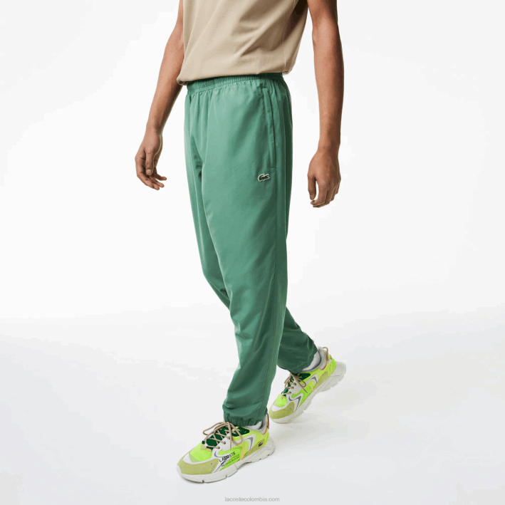 hombres Lacoste 6F24331 verde caqui kx5 pantalones de chándal repelentes al agua regular fit