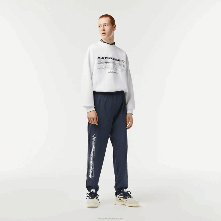 hombres Lacoste 6F24336 kxe azul pantalones de chándal elásticos e impermeables
