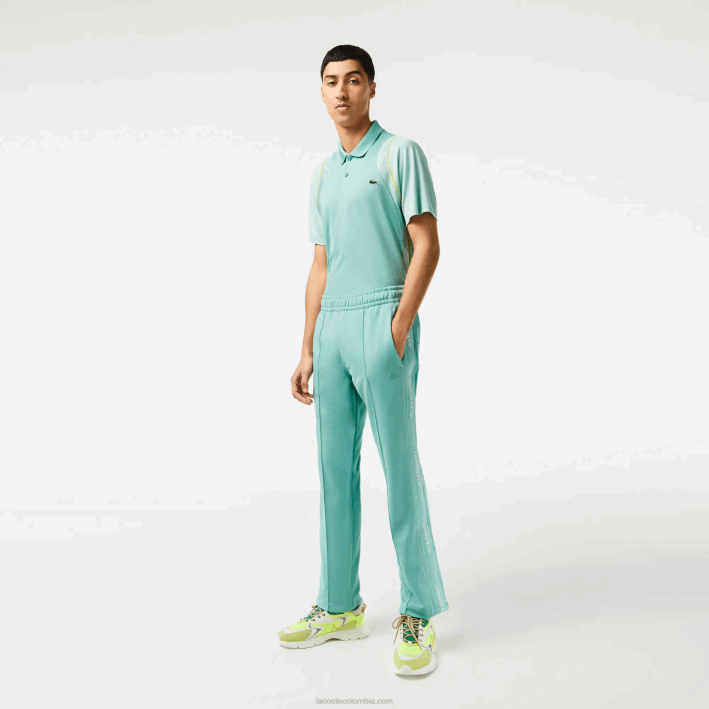 hombres Lacoste 6F24337 verde 3a4 pantalones de chándal de piqué de corte estándar