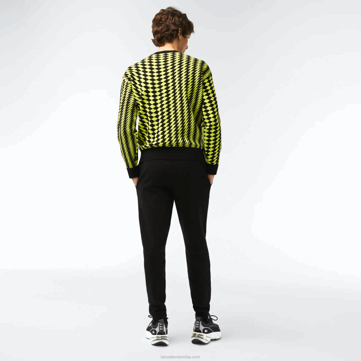 hombres Lacoste 6F24347 negro 031 pantalones de chándal tapered fit