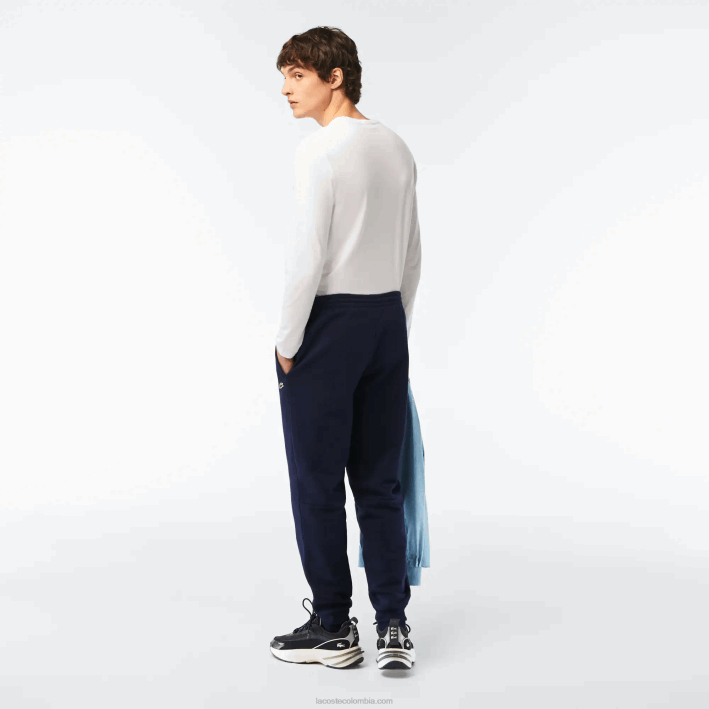 hombres Lacoste 6F24348 azul marino 166 pantalones de chándal tapered fit