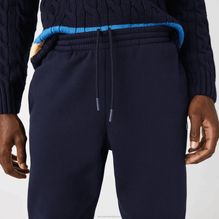 hombres Lacoste 6F24348 azul marino 166 pantalones de chándal tapered fit