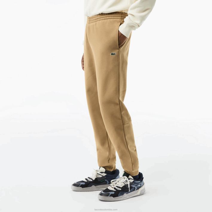 hombres Lacoste 6F24350 beige cb8 pantalones de chándal tapered fit
