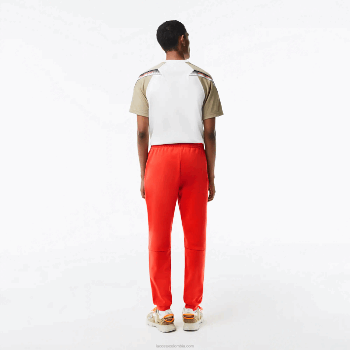 hombres Lacoste 6F24374 naranja 02k pantalones de chándal tapered fit