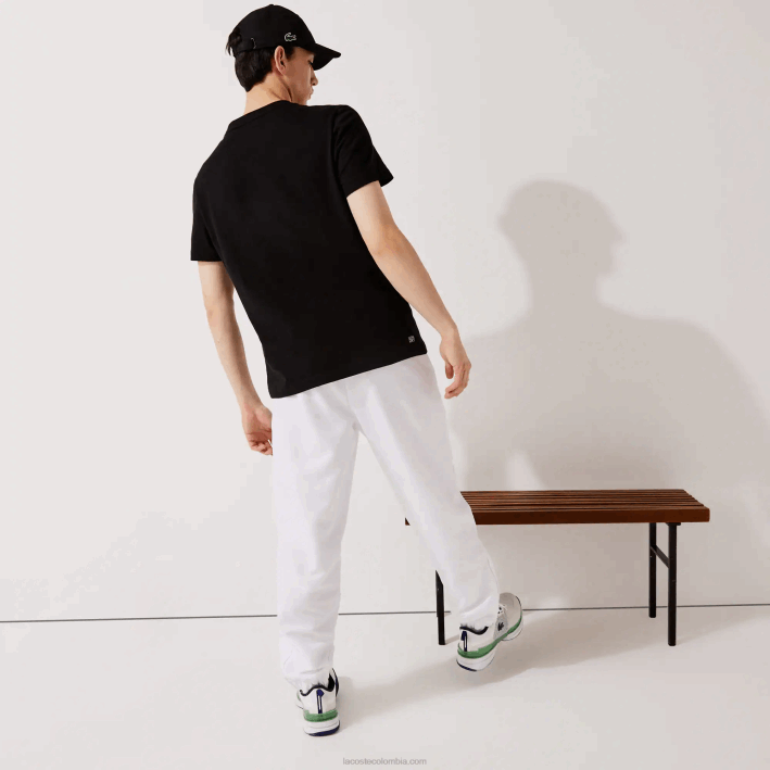 hombres Lacoste 6F24549 blanco 001 pantalones deportivos de tejido ligero