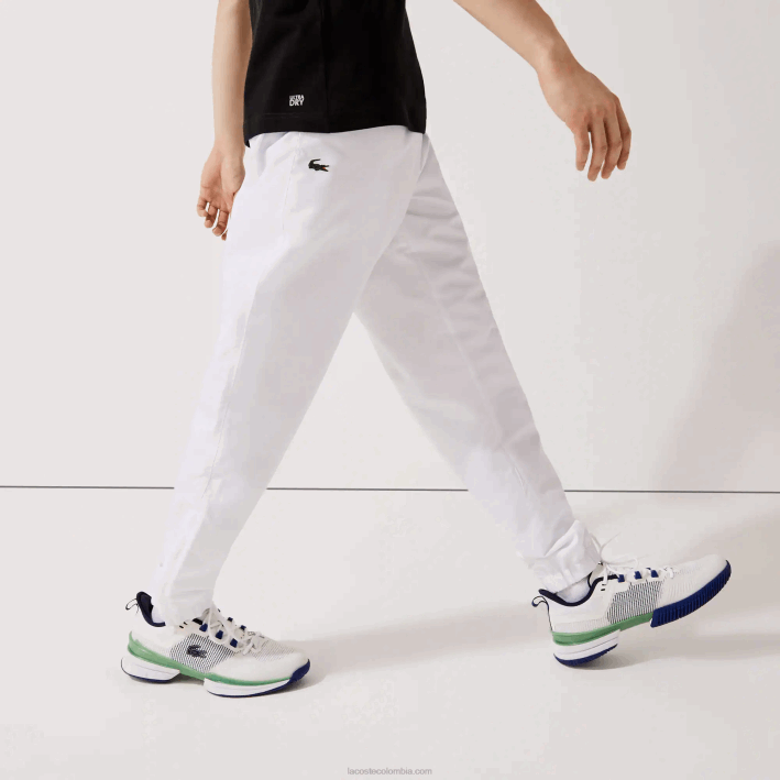 hombres Lacoste 6F24549 blanco 001 pantalones deportivos de tejido ligero