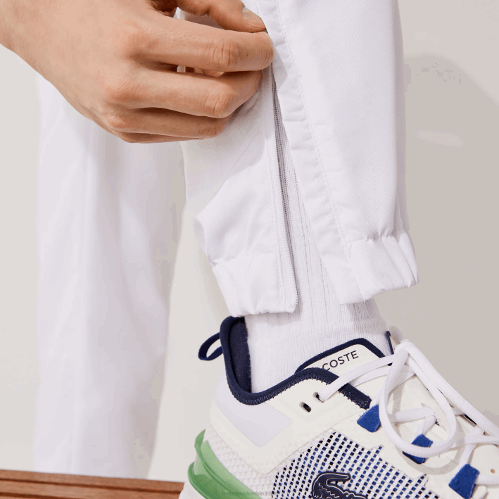 hombres Lacoste 6F24549 blanco 001 pantalones deportivos de tejido ligero
