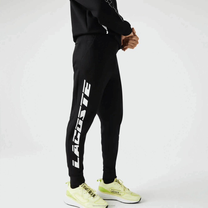 hombres Lacoste 6F24973 negro 031 pantalones de chándal de corte slim con logo