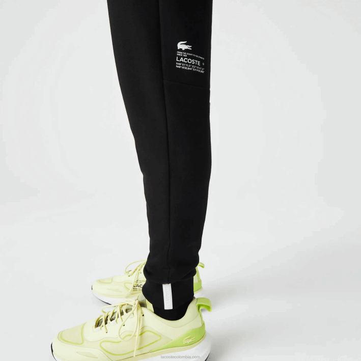 hombres Lacoste 6F24973 negro 031 pantalones de chándal de corte slim con logo