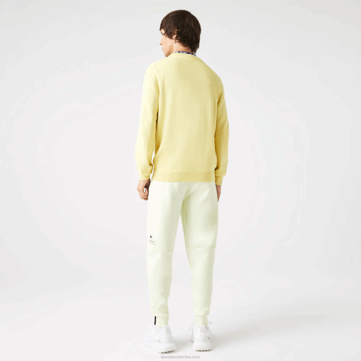 hombres Lacoste 6F24974 amarillo 6gd pantalones de chándal de corte slim con logo