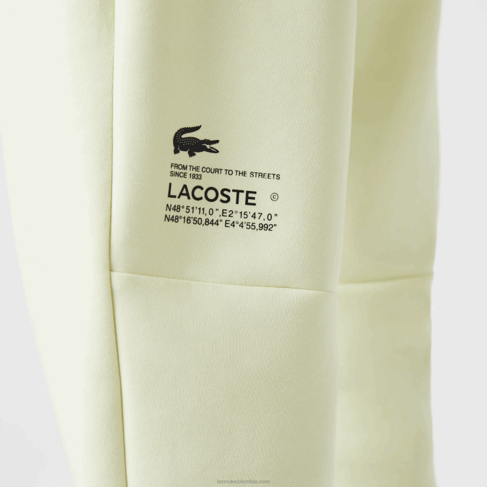 hombres Lacoste 6F24974 amarillo 6gd pantalones de chándal de corte slim con logo