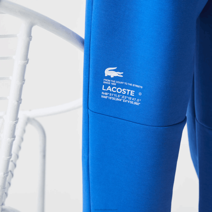hombres Lacoste 6F24975 azul k1q pantalones de chándal de corte slim con logo