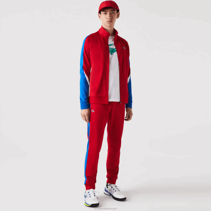 hombres Lacoste 6F24992 rojo azul blanco w50 pantalones deportivos de tenis resistentes a la carrera
