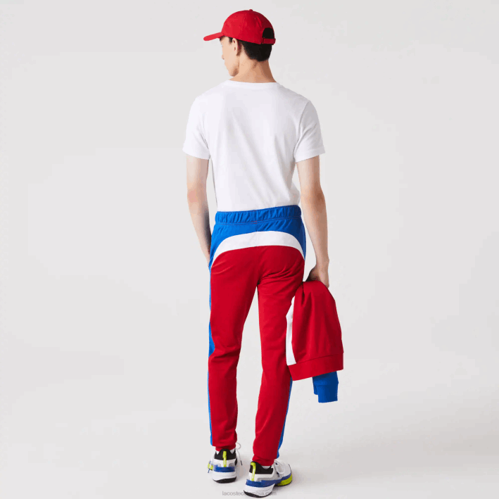hombres Lacoste 6F24992 rojo azul blanco w50 pantalones deportivos de tenis resistentes a la carrera