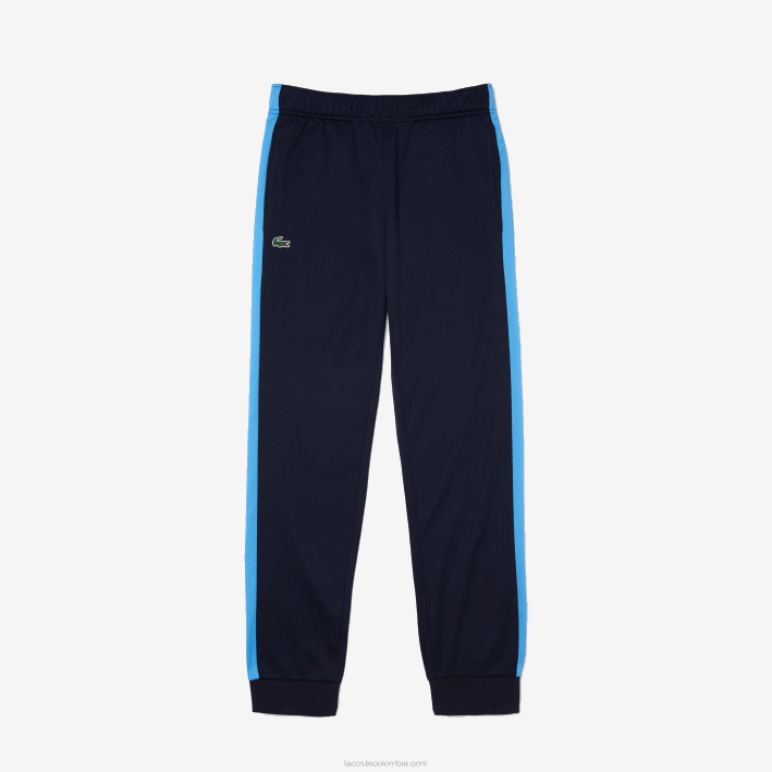 hombres Lacoste 6F24993 azul marino blanco 61e pantalones deportivos de tenis resistentes a la carrera