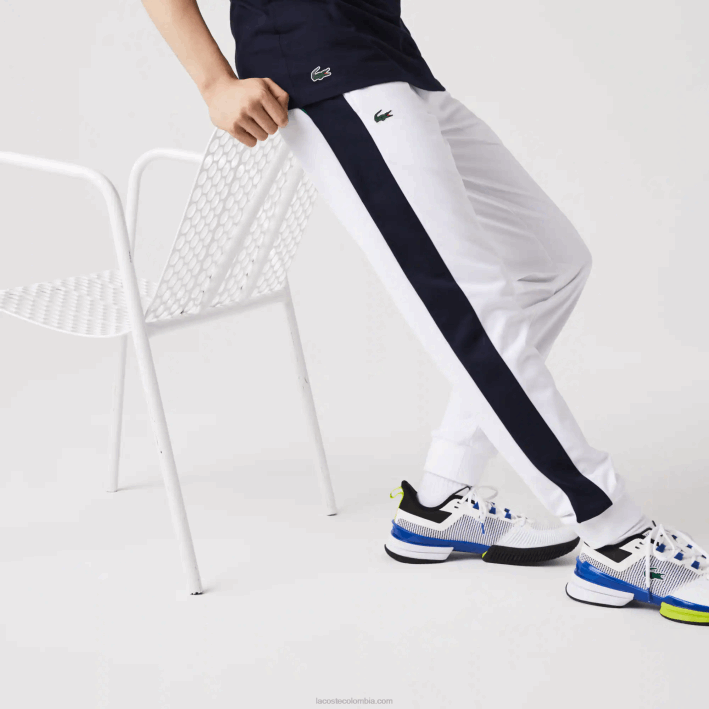 hombres Lacoste 6F24994 blanco azul marino verde 9gg pantalones deportivos de tenis resistentes a la carrera