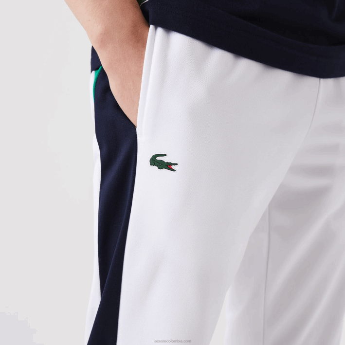 hombres Lacoste 6F24994 blanco azul marino verde 9gg pantalones deportivos de tenis resistentes a la carrera