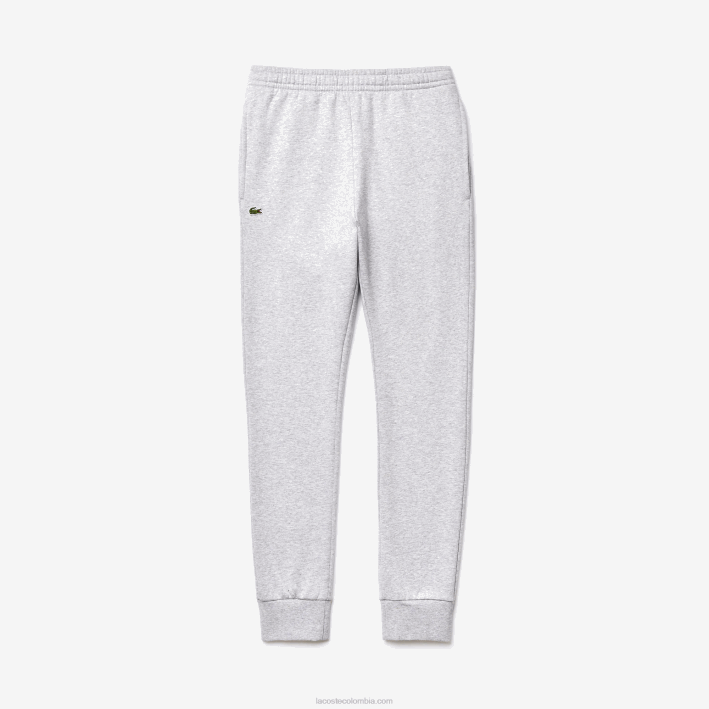 hombres Lacoste 6F241204 lomo gris cca pantalones de chándal deportivos de tenis de felpa de algodón
