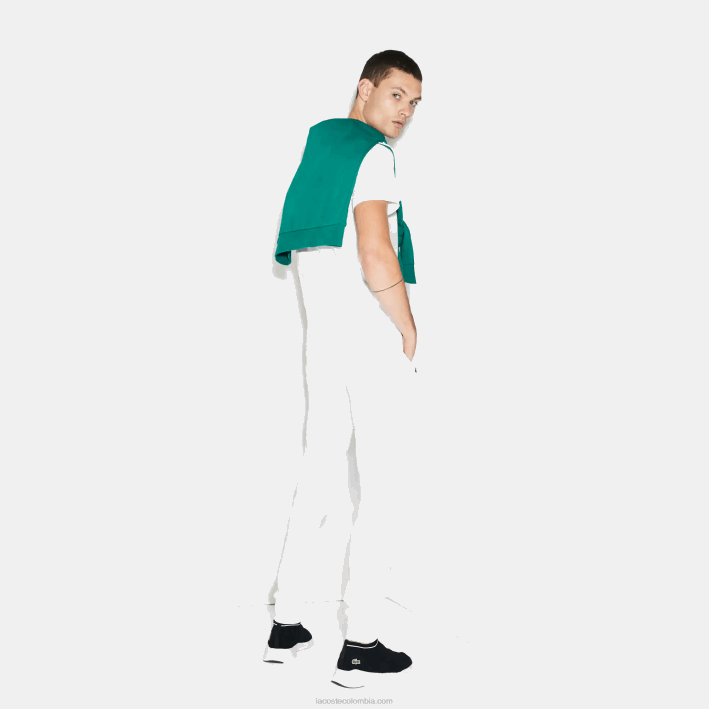 hombres Lacoste 6F24960 blanco 001 pantalones de chándal deportivos de tenis