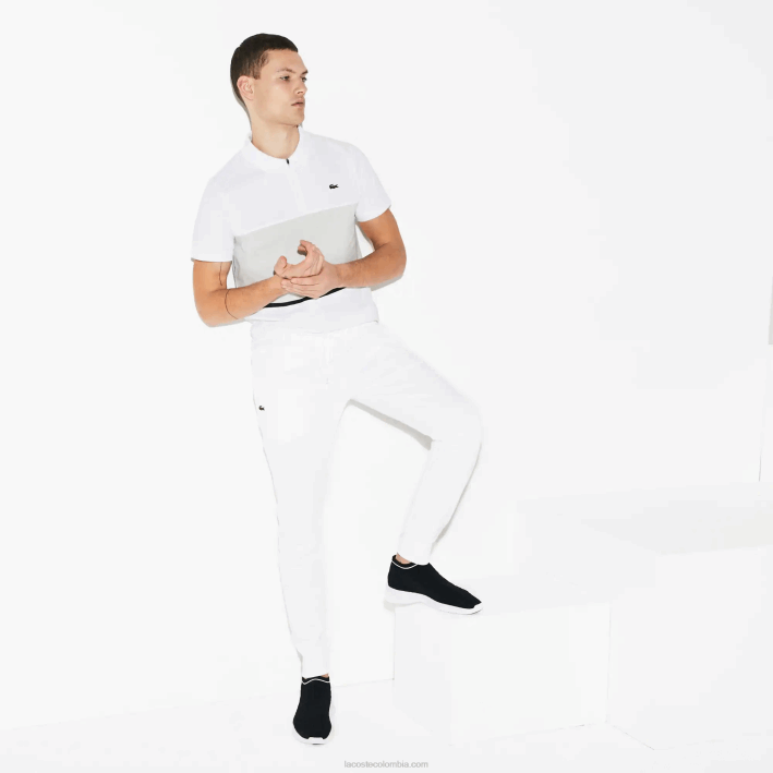 hombres Lacoste 6F24960 blanco 001 pantalones de chándal deportivos de tenis