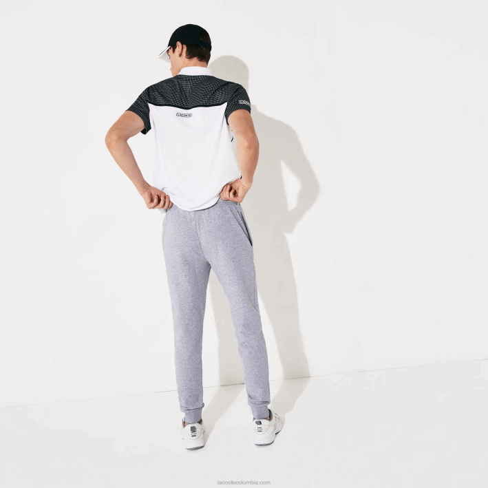 hombres Lacoste 6F24964 lomo gris cca pantalones de chándal deportivos de tenis