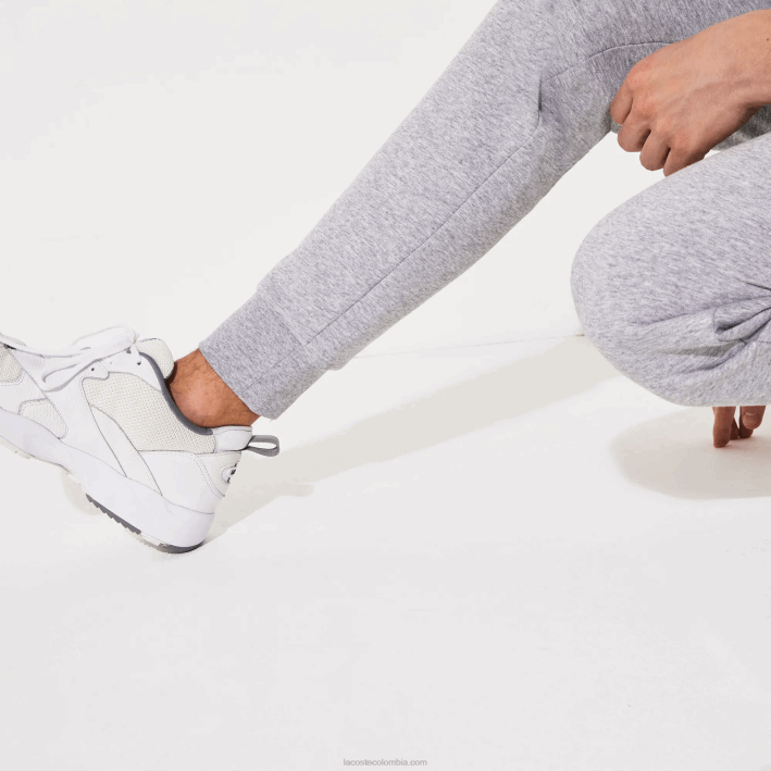hombres Lacoste 6F24964 lomo gris cca pantalones de chándal deportivos de tenis