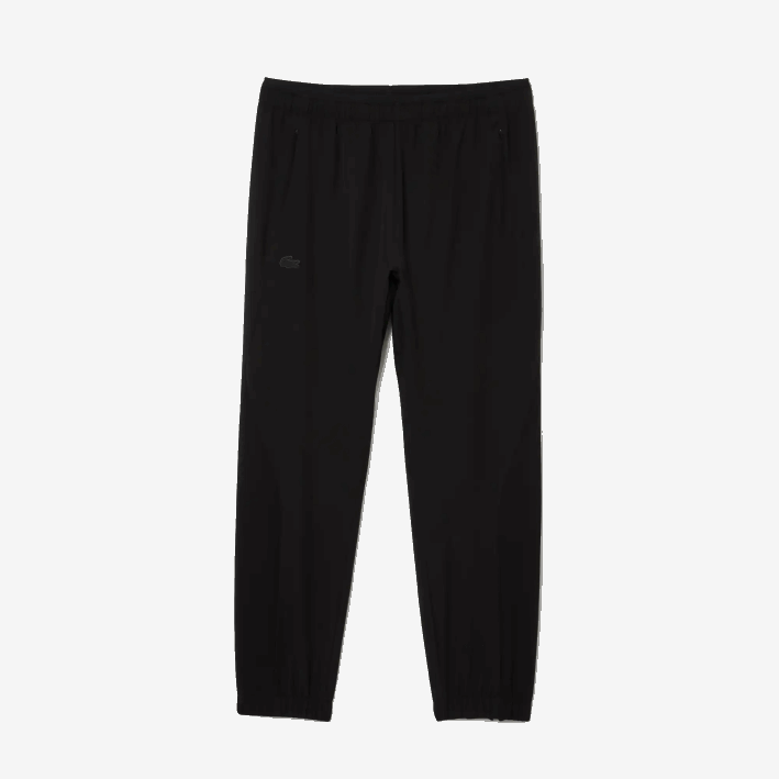 hombres Lacoste 6F241091 negro c31 pantalones deportivos con cremallera en la parte inferior