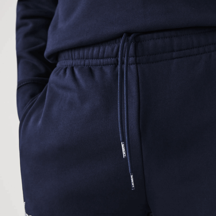hombres Lacoste 6F241095 azul marino 166 pantalones de chándal de felpa de algodón con marca de cocodrilo