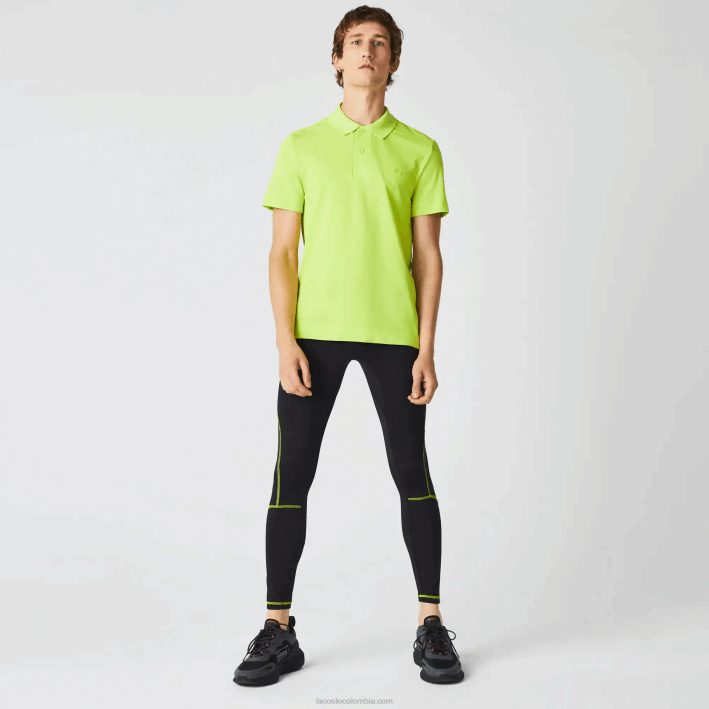 hombres Lacoste 6F241112 negro amarillo 60r leggins térmicos deportivos