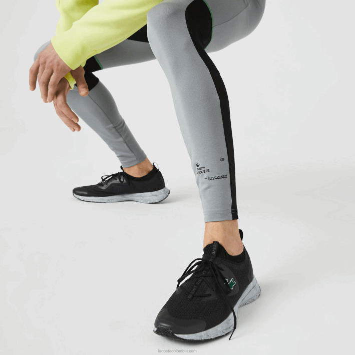 hombres Lacoste 6F241139 gris chino negro blanco s1y polainas deportivas