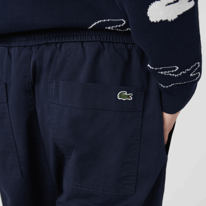 hombres Lacoste 6F241164 azul marino 166 pantalones de chándal de algodón elástico