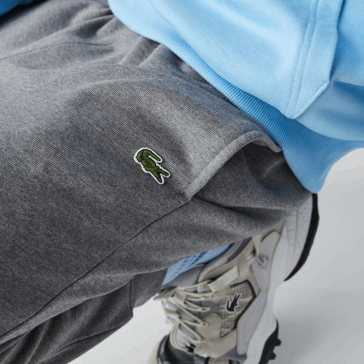 hombres Lacoste 6F241208 lomo gris 1vq pantalones de chándal de felpa de algodón orgánico